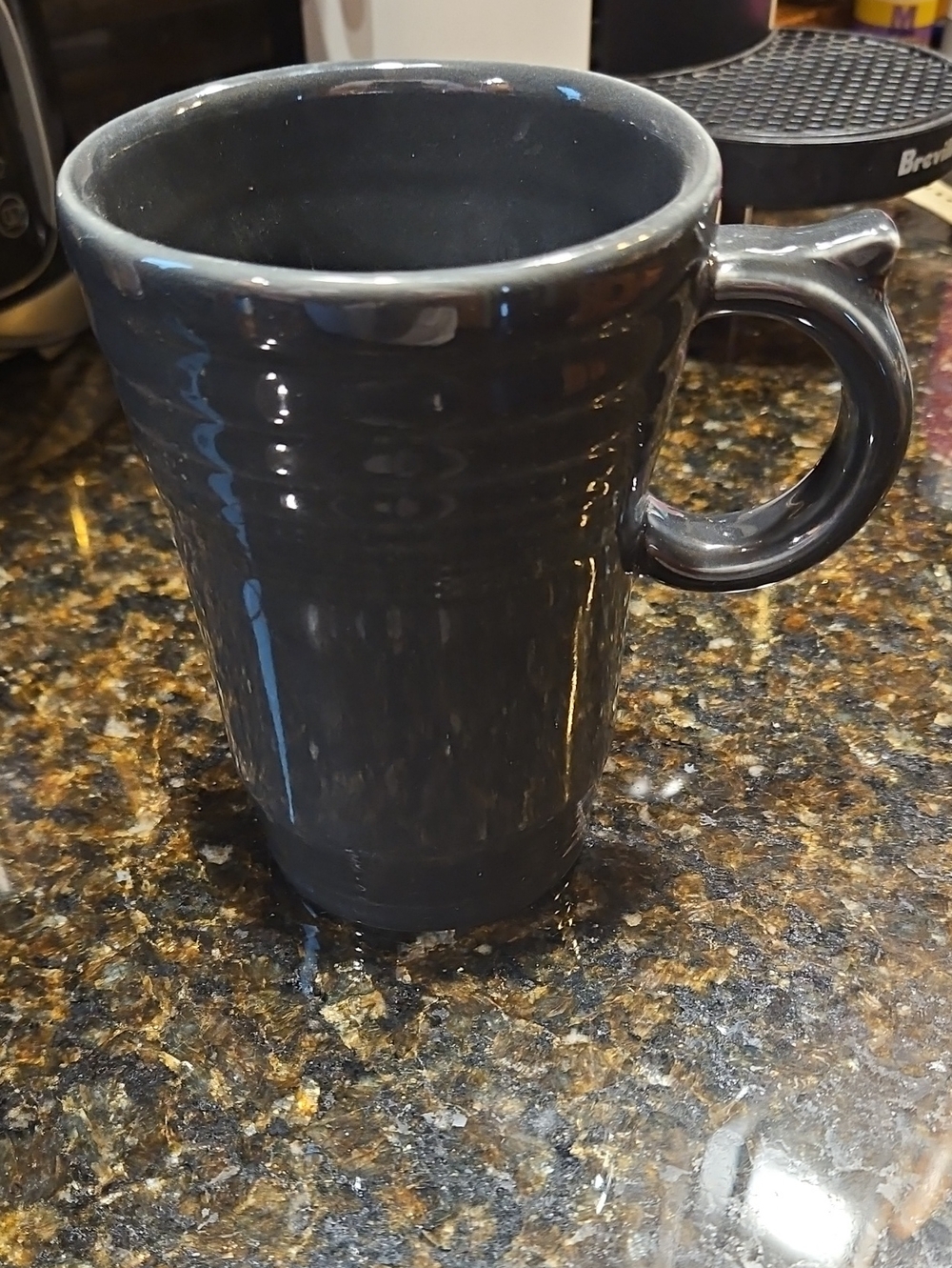 Classic Fiesta Latte Glazed Ceramic Mug - Dark Gray